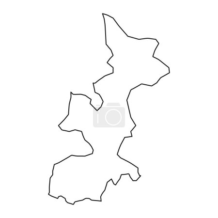 Roskilde Mapa del municipio, división administrativa de Dinamarca. Ilustración vectorial.