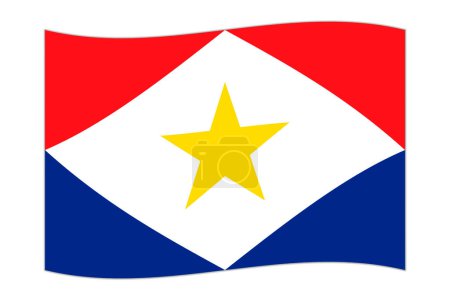 Waving flag of the country Saba. Vector illustration.