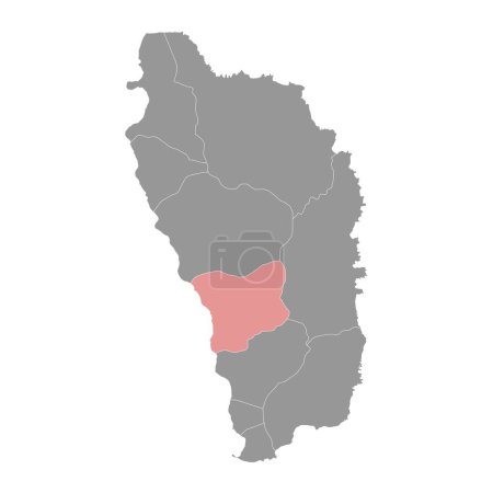 Saint Paul Parish mapa, división administrativa de Dominica. Ilustración vectorial.