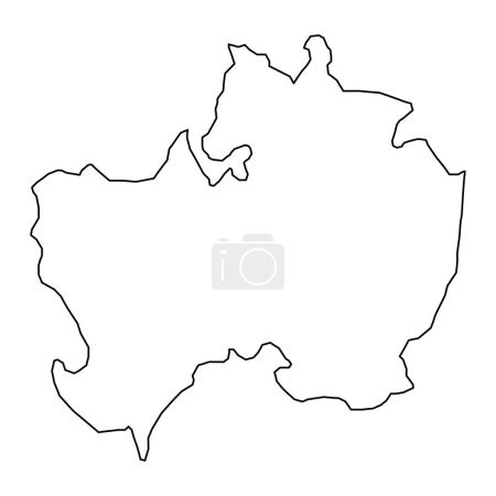 Viborg Mapa del municipio, división administrativa de Dinamarca. Ilustración vectorial.