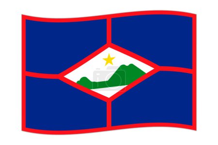 Waving flag of the country Sint Eustatius. Vector illustration.
