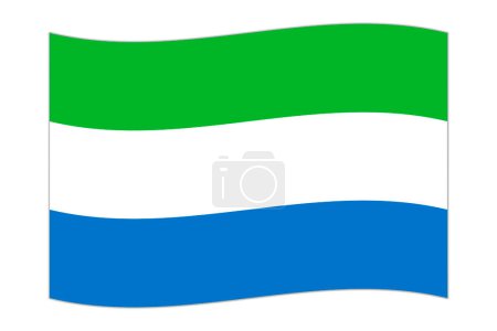 Waving flag of the country Sierra Leone. Vector illustration.