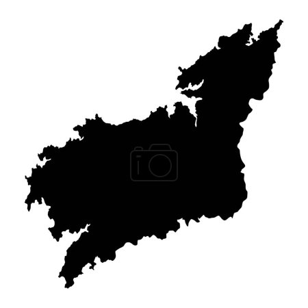 Mapa de la Provincia de A Coruña, división administrativa de España. Ilustración vectorial.