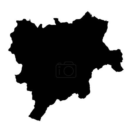 Mapa de la Provincia de Albacete, división administrativa de España. Ilustración vectorial.