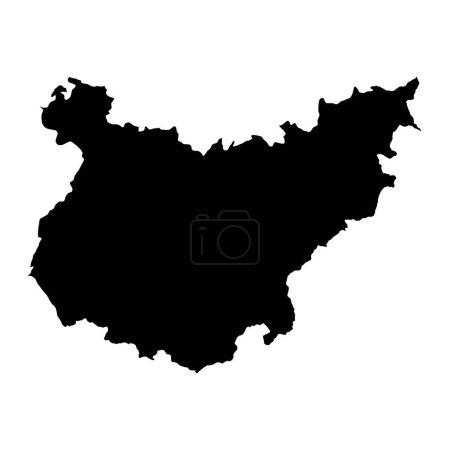 Mapa de la Provincia de Badajoz, división administrativa de España. Ilustración vectorial.