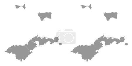 Samoa Americana mapa con distritos. Ilustración vectorial.