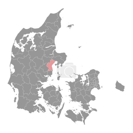 Aarhus Mapa del municipio, división administrativa de Dinamarca. Ilustración vectorial.