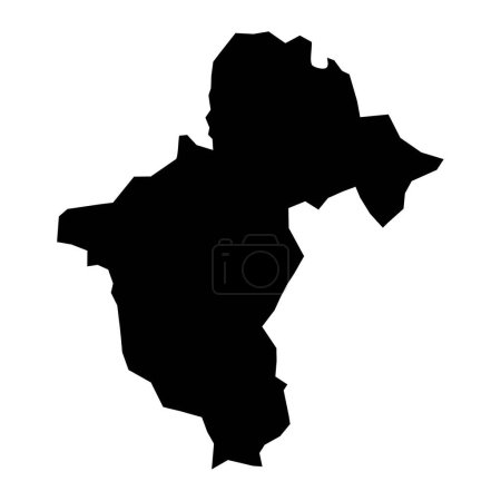 Carte de la province de La Vega, division administrative de la République dominicaine. Illustration vectorielle.