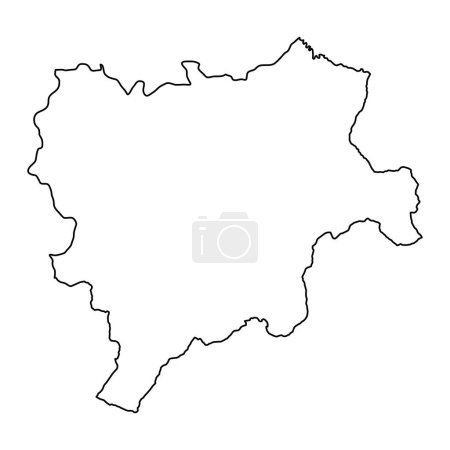 Mapa de la Provincia de Albacete, división administrativa de España. Ilustración vectorial.