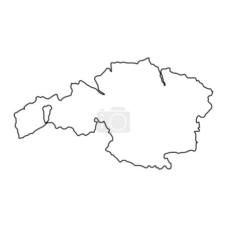 Carte de la Province de Gascogne, division administrative de l'Espagne. Illustration vectorielle.