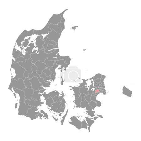 Hoje Taastrup Municipality map, administrative division of Denmark. Vector illustration.