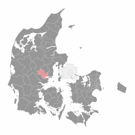 Horsens Mapa del municipio, división administrativa de Dinamarca. Ilustración vectorial.