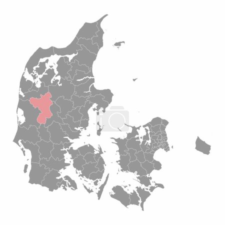 Herning Mapa del municipio, división administrativa de Dinamarca. Ilustración vectorial.