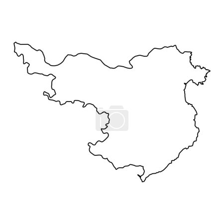 Map of the Province of a Girona, administrative division of Spain. Vector illustration.