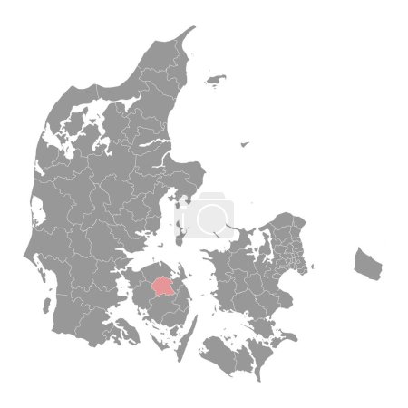 Karte der Gemeinde Odense, Verwaltungsbezirk von Dänemark. Vektorillustration.