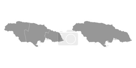 Jamaika-Karte mit Landkreisen. Vektorillustration.