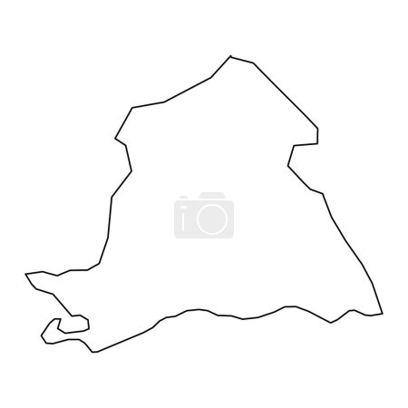 Karte der Provinz Peravia, Verwaltungseinheit der Dominikanischen Republik. Vektorillustration.
