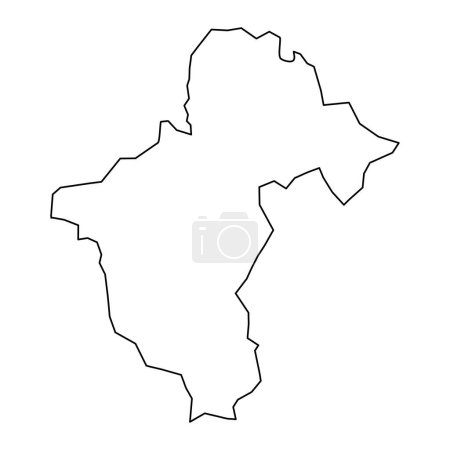 Carte de la province de La Vega, division administrative de la République dominicaine. Illustration vectorielle.