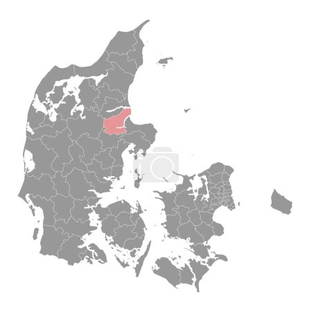 Randers Municipality map, administrative division of Denmark. Vector illustration.