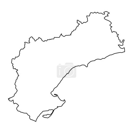 Map of the Province of Tarragona, administrative division of Spain. Vector illustration.