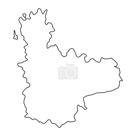 Carte de la province de Valladolid, division administrative de l'Espagne. Illustration vectorielle.