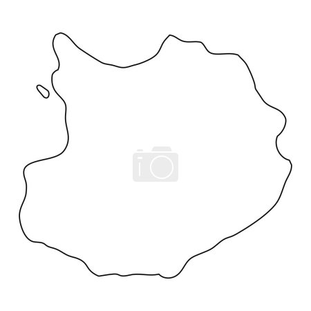 Inselkarte von Boa Vista, Kapverden. Vektorillustration.