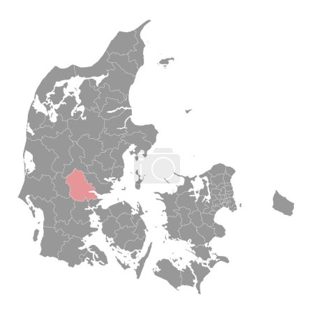Vejle Municipality map, administrative division of Denmark. Vector illustration.