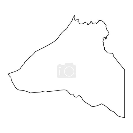 Guelmim Oued Noun map, administrative division of Morocco. Vector illustration.