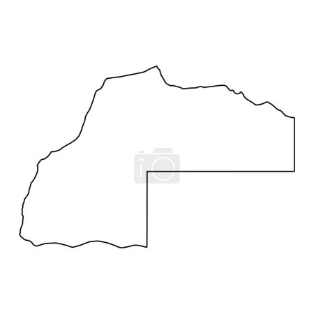 Laayoune Sakia El Hamra mapa, división administrativa de Marruecos. Ilustración vectorial.