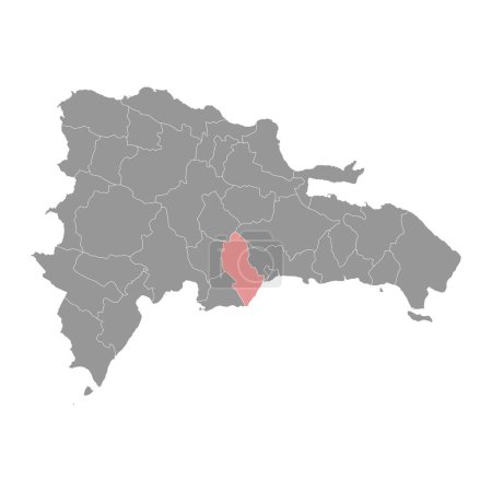 San Cristobal Province map, administrative division of Dominican Republic. Vector illustration.