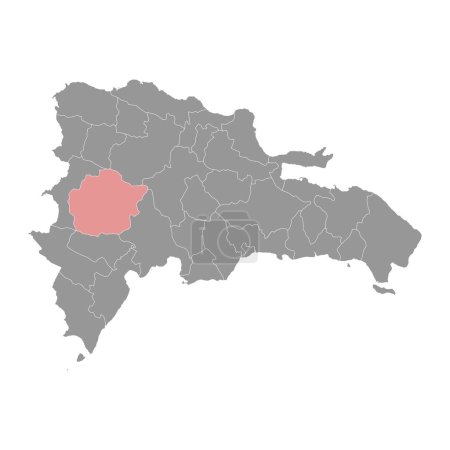 Karte der Provinz San Juan, Verwaltungseinheit der Dominikanischen Republik. Vektorillustration.