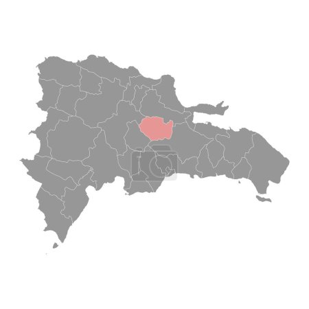 Karte der Provinz Sanchez Ramirez, Verwaltungseinheit der Dominikanischen Republik. Vektorillustration.