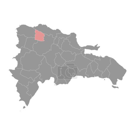 Valverde provincia mapa, división administrativa de República Dominicana. Ilustración vectorial.