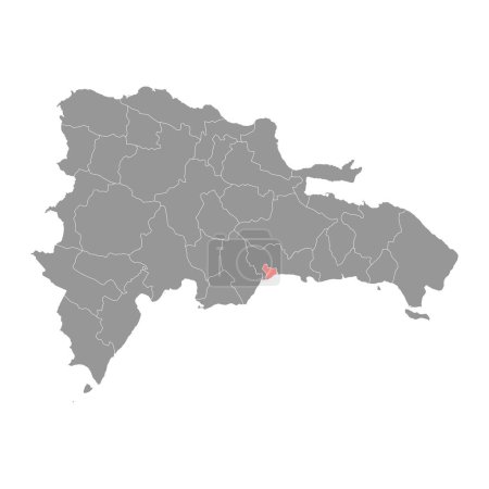 Distrito Nacional map, administrative division of Dominican Republic. Vector illustration.
