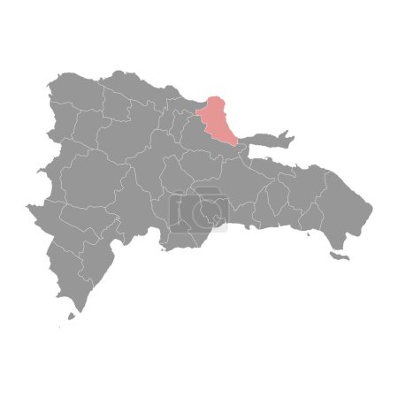 Maria Trinidad Sanchez Province map, administrative division of Dominican Republic. Vector illustration.