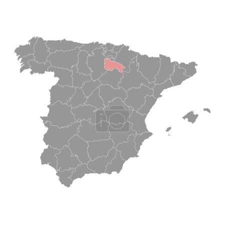 Mapa de la Provincia de a La Rioja, división administrativa de España. Ilustración vectorial.