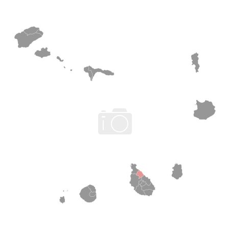 Karte der Gemeinde Sao Miguel, Verwaltungsbezirk von Kap Verde. Vektorillustration.
