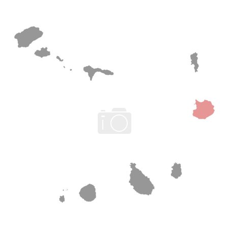 Inselkarte von Boa Vista, Kapverden. Vektorillustration.