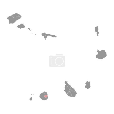 Illustration for Santa Catarina do Fogo municipality map, administrative division of Cape Verde. Vector illustration. - Royalty Free Image