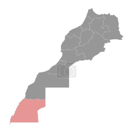 Dakhla Oued Ed Dahab map, administrative division of Morocco. Vector illustration.