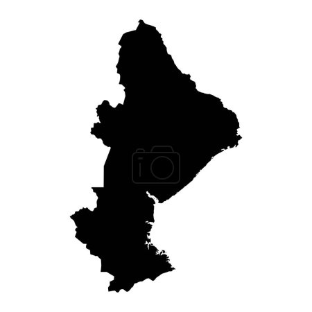 Carte de la province de Sofala, division administrative du Mozambique. Illustration vectorielle.
