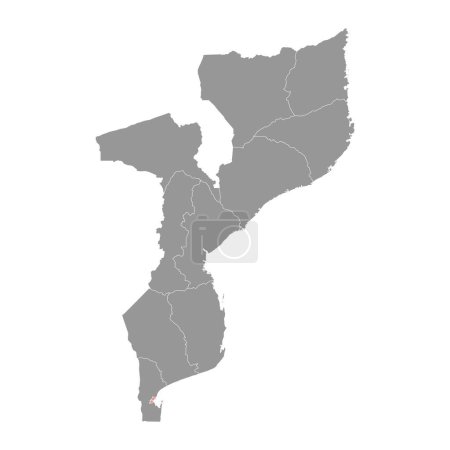 Maputo city map, administrative division of Mozambique. Vector illustration.
