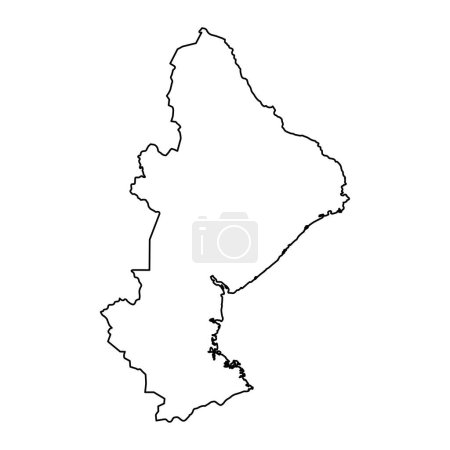 Mapa de Provincia de Sofala, división administrativa de Mozambique. Ilustración vectorial.