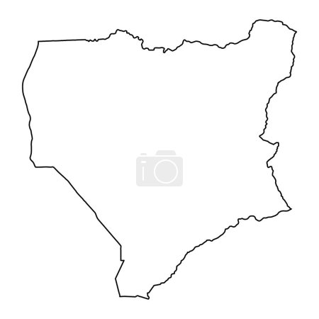 Carte de la province de Niassa, division administrative du Mozambique. Illustration vectorielle.