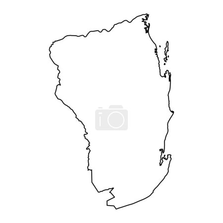 Karte der Provinz Inhambane, Verwaltungseinheit von Mosambik. Vektorillustration.