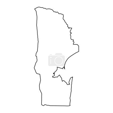 Carte de la province de Maputo, division administrative du Mozambique. Illustration vectorielle.