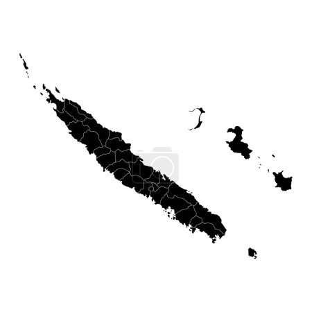 Neukaledonien-Karte mit administrativen Einteilungen. Vektorillustration.