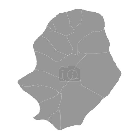 Carte de Niue avec divisions administratives. Illustration vectorielle.