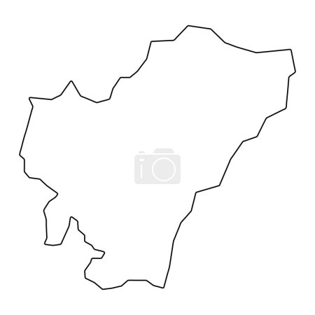 Karte der Gemeinde La Foa, Verwaltungsbezirk von Neukaledonien. Vektorillustration.