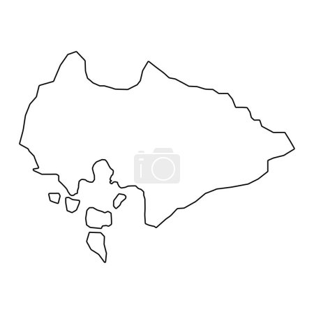 Stadtplan von Boulouparis, Verwaltungsbezirk von Neukaledonien. Vektorillustration.